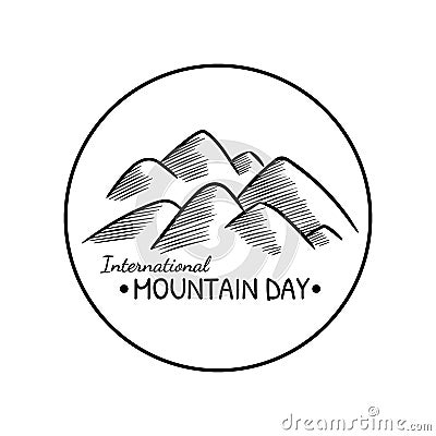 International Mountain Day Vector template contour image Vector Illustration