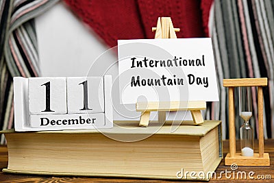 International Mountain Day of winter month calendar december Stock Photo