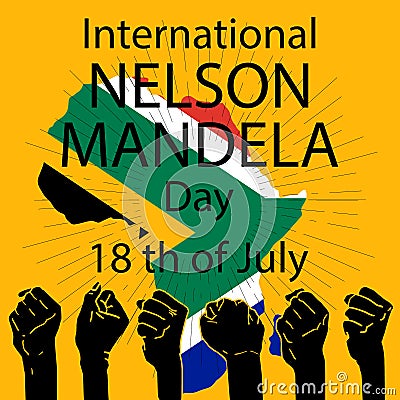 International Nelson Mandela Day concept. Vector Illustration