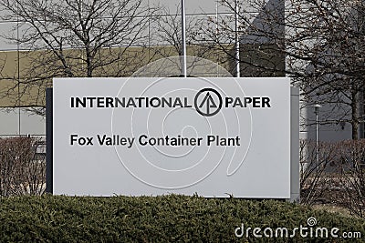 International Paper corrugated boxes and packaging location. International Paper is the largest paper and pulp company Editorial Stock Photo