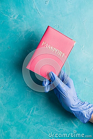 International passport pandemic hygiene hand id Stock Photo