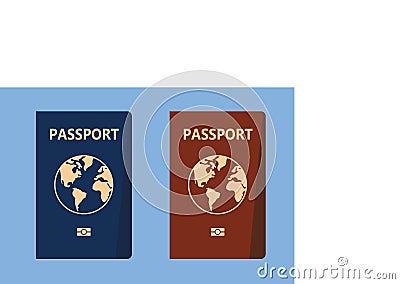 International Passport Vector Illustrator, Passport VECTOR ILLUSTRATOR,Flat style colorful vector illustration icon. Vector Illustration