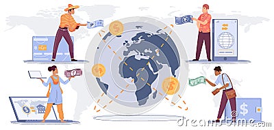 International Payments Concept Vector Illustration