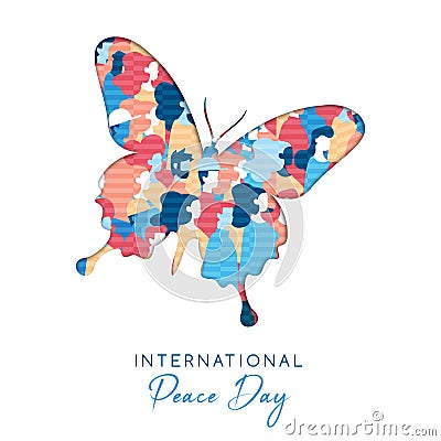 International Peace Day card for people freedom Vector Illustration