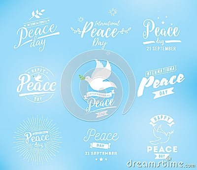 International peace day vector emblem Vector Illustration