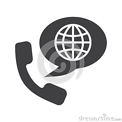 International phone call glyph icon Vector Illustration