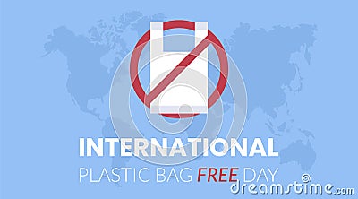 International plastic bag free day flat design vector Vector Illustration