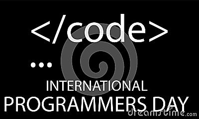 International programmers day black background with codes Vector Illustration