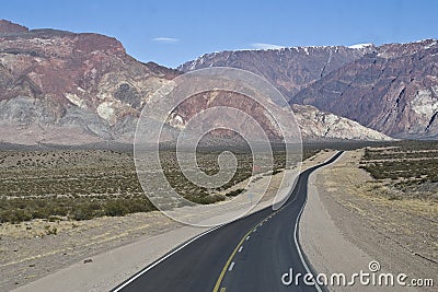 International Road Argentina - Chile Stock Photo