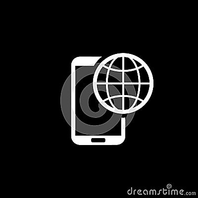 International Roaming Icon. Flat Design. Stock Photo