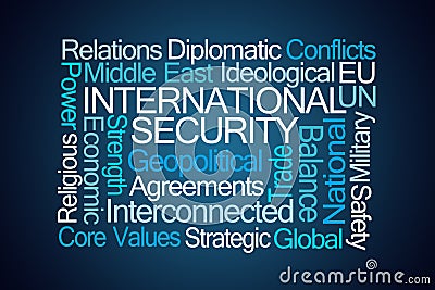 International Security Word Cloud Stock Photo