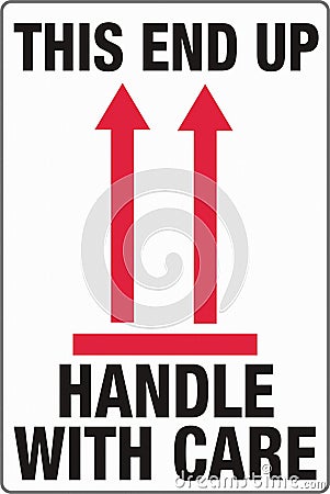 International Shipping Pictorial Labels Fragile This End Up Handle With Care Vector Illustration