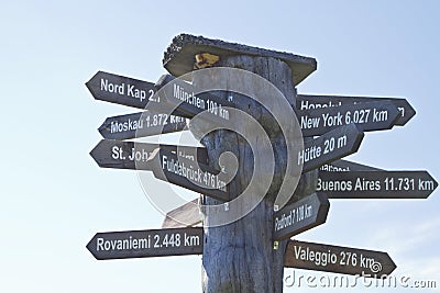 International signpost Stock Photo