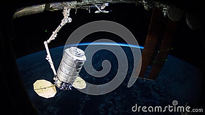 International Space Station - Circa gennaio 2019: Il pianeta Terra visto dall'ISS. Esplorazione spaziale del pianeta Terra royalty illustrazione gratis International Space Station - Circa gennaio 2019: Il pianeta Terra visto dall'ISS. Esplorazione spaziale del pianeta Terra royalty illustrazione gratis