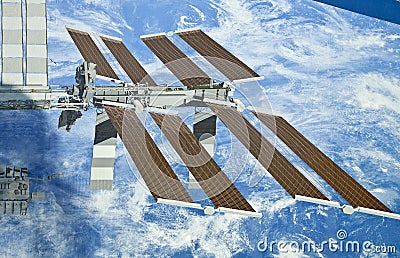 International Space Station Display--Solar Panels Editorial Stock Photo