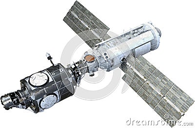 International Space Station, Satellite, Isolated Stock Photo