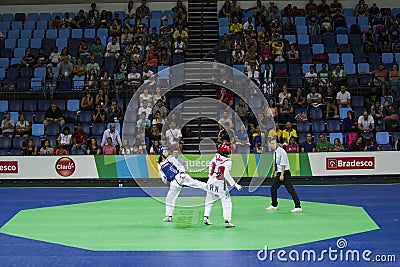 International Taekwondo Tournament in Rio - JPN vs CHN Editorial Stock Photo