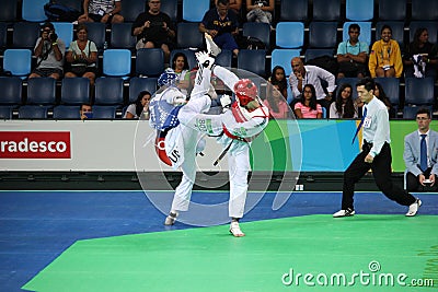 International Taekwondo Tournament in Rio - JPN vs CHN Editorial Stock Photo