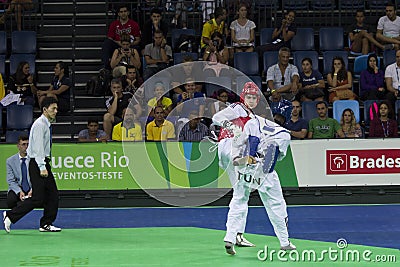 International Taekwondo Tournament - Rio 2016 - USA vs TUN Editorial Stock Photo