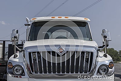 International Trucks HV Series display. International offers the HV in Concrete, Construction, Municipal or Utility models Editorial Stock Photo