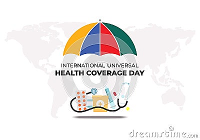 International universal health coverage day celebrated on december 12 Vector Illustration