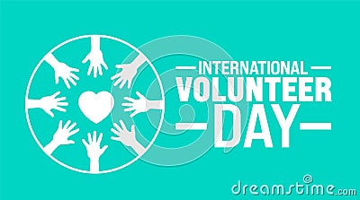 International Volunteer day background, banner or poster design template. observed every year in December. Vector Illustration