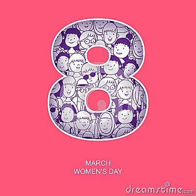 International woman`s day Vector Illustration