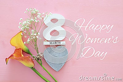 International women day concept. Top view image. Stock Photo