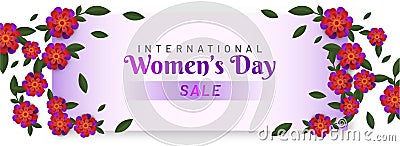 International Women`s Day sale header or banner design. Stock Photo