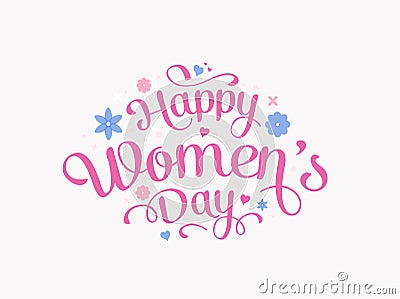 International Womenâ€™s Day 8th of March day of women in the world Arabic and English calligraphy vector. Stock Photo