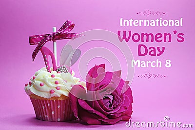 International womens day cupcake Stock Photo