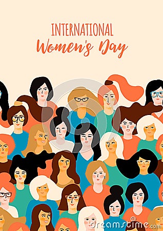 International Womens Day. Vector template. Vector Illustration