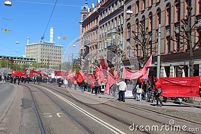 International worker's day in Gothenburg, Sweden, social democrats, crowds, political gathering Editorial Stock Photo