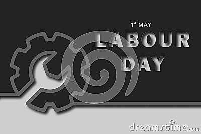 International Workers` Day. Holiday card with text LABOR DAY Stock Photo