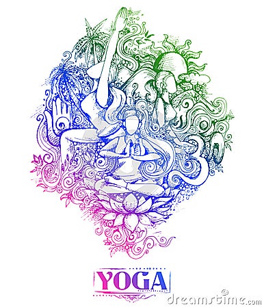 International Yoga Day Vector Illustration