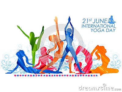 International Yoga Day Vector Illustration