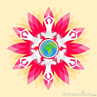 International Yoga Day Vector Illustration