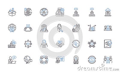 Internationalization line icons collection. Globalization, Multilingualism, Cultural diversity, Localization Vector Illustration