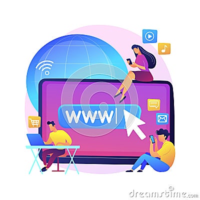 Internet addiction abstract concept vector illustration. Vector Illustration