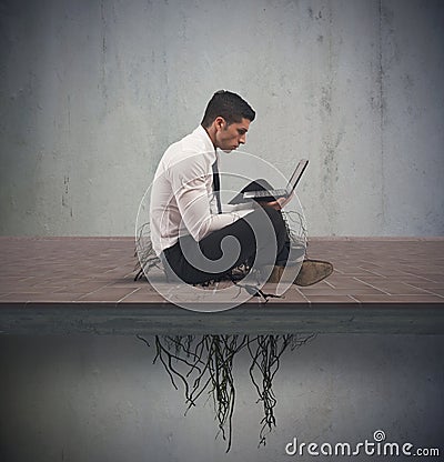 Internet addiction concept Stock Photo