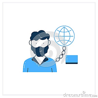 Internet addition flat icon Vector Illustration