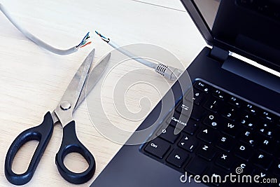 Internet ban, censorship and interruption Stock Photo