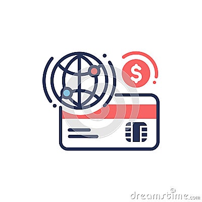 Internet banking - modern vector line design icon. Vector Illustration