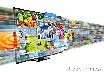 Internet broadband and streaming multimedia entertainment Stock Photo