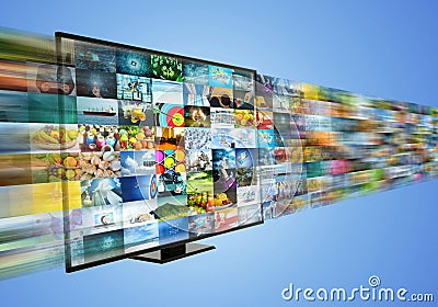 Internet broadband and streaming multimedia entertainment Stock Photo