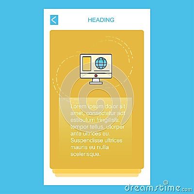 Internet browsing mobile vertical banner design design. Vector Vector Illustration