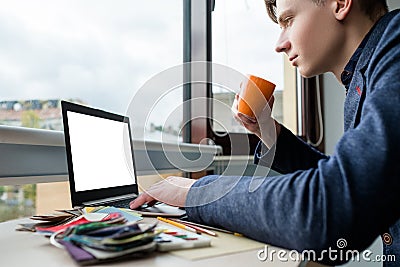 Internet browsing surfing web information designer Stock Photo