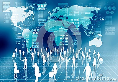 Internet business people in virtual world Stock Photo