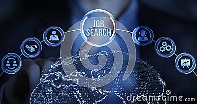 Internet, business, Technology and network concept.Job Search human resources recruitment career Stock Photo