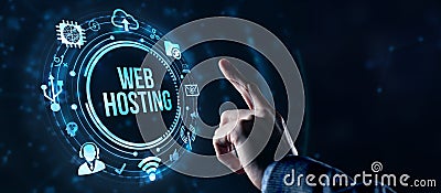 Internet, business, Technology and network concept. Web Hosting. The activity of providing storage space and access for websites. Stock Photo